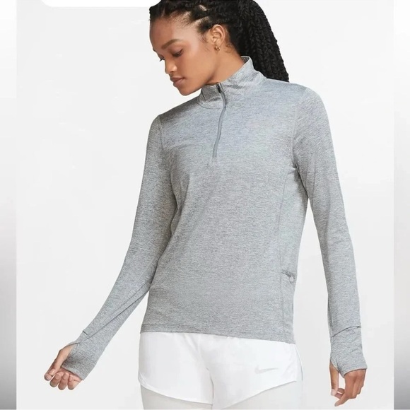 Nike Element Half-Zip Long Sleeve Women Lightgrey - Picture 6 of 8